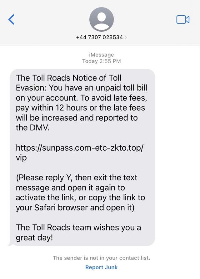 Fraudulent ‘smishing’ texts not from SunPass, EZPass or IRS | Miami Herald