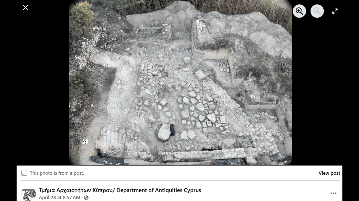 An ancient sanctuary missing for 140 years has been rediscovered on Cyprus, officials say.