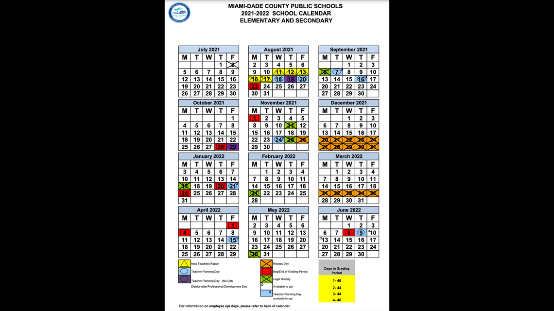 The Miami-Dade School Board unanimously approved the 2021-22 school year calendar.