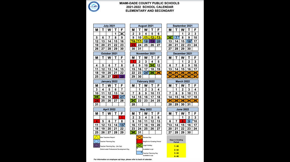 The Miami-Dade School Board unanimously approved the 2021-22 school year calendar.
