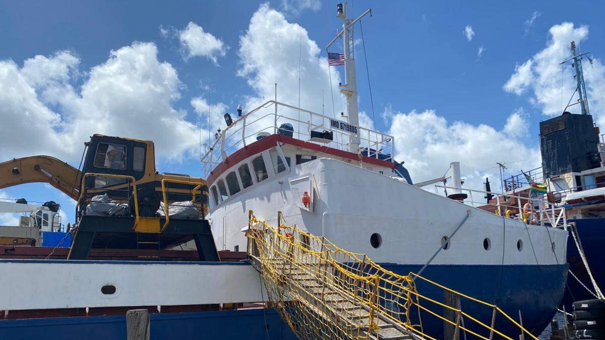 La Temperance as it was stopped Monday on the Miami River