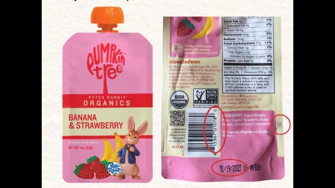 Organic fruit puree recalled because packaging defect can leave plastic in food