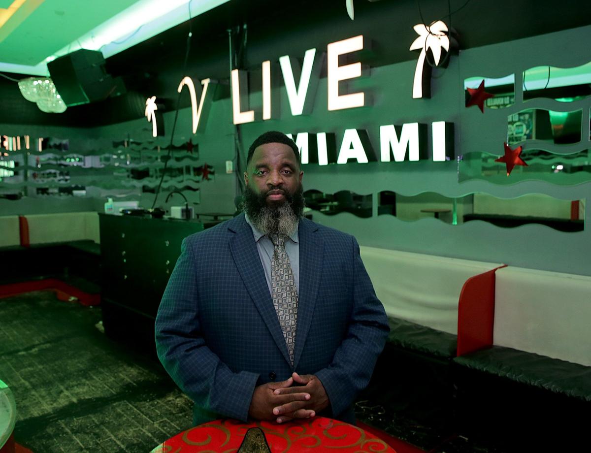 Akinyele Adams, the owner of the V-Live club on Ocean Drive in South Beach, says he has been targeted by city officials. Adams has been arrested multiple times for playing loud music.