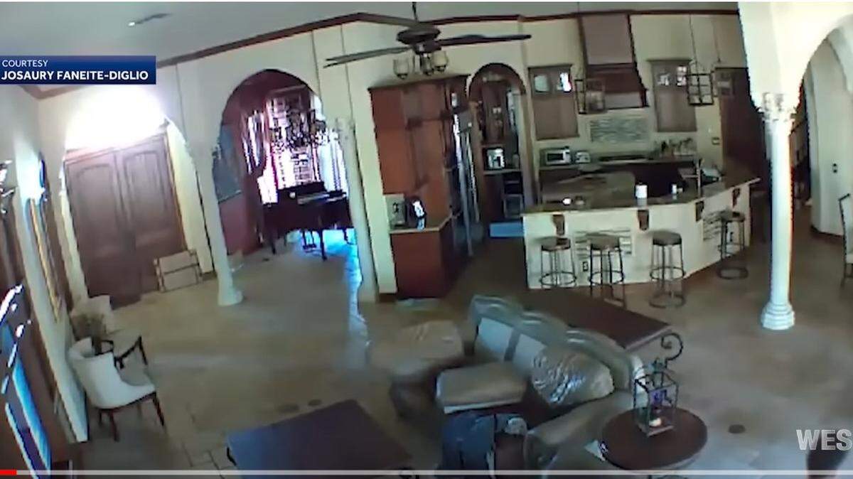 Home surveillance video captured a three legged bear entering a home’s patio area in Lake Mary, Florida/WESH 2 News YouTube screenshot