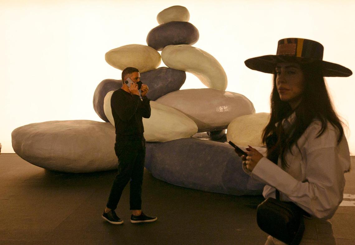 ‘Stone Flow’ is a collaboration between Kohler and former Miamian Daniel Arsham. In addition to a large stone and water feature it also features a 3D-printed ceramic sink. 