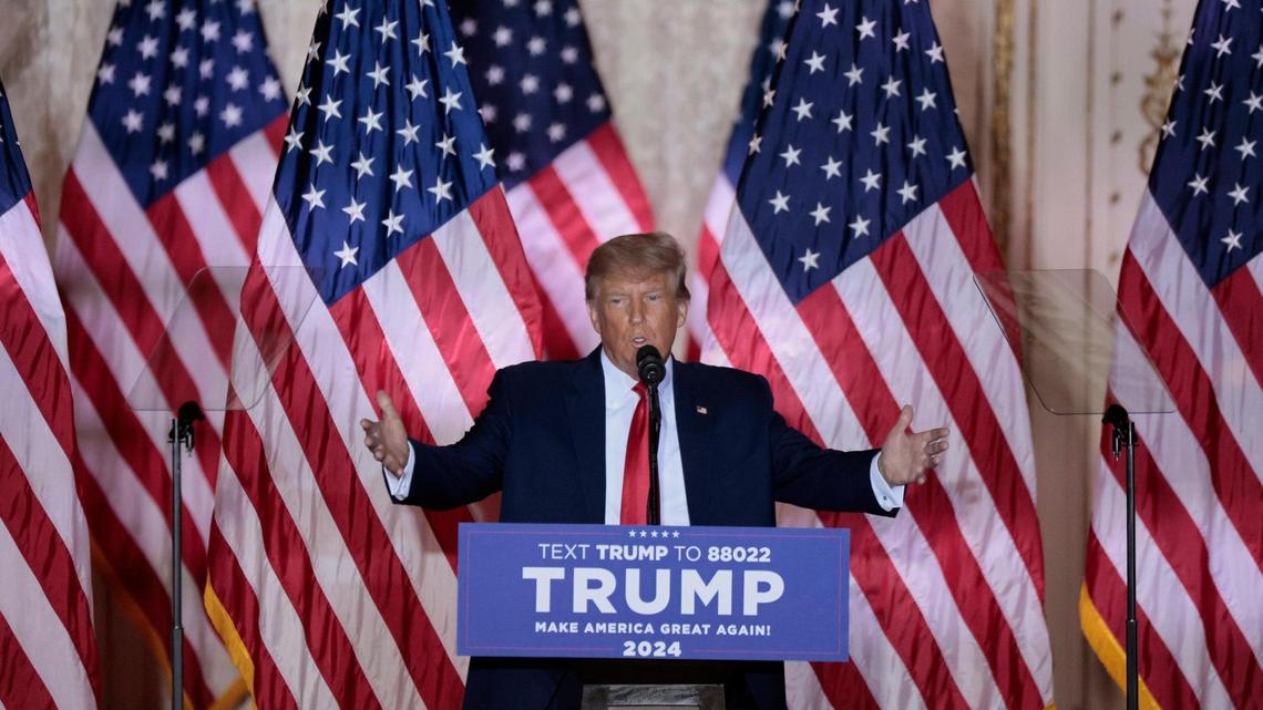 Trump says he’s running in 2024, focuses on Biden but not DeSantis or other GOP rivals