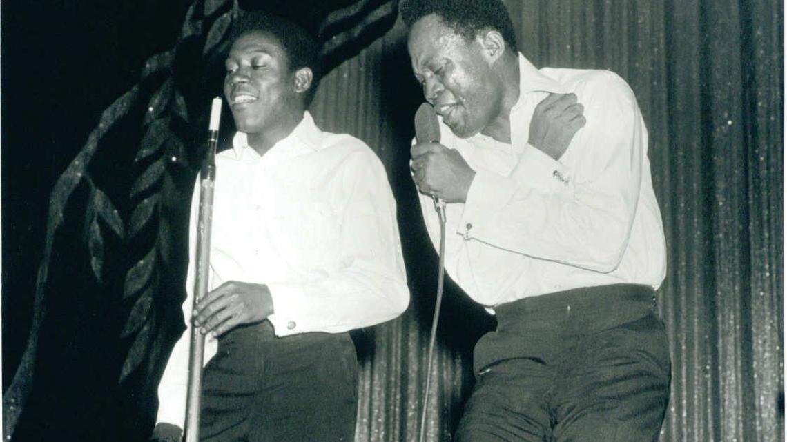 Overtown soul singers Sam & Dave, who would go on to become one of the biggest stars in R&B music in the 1960s, perform at the King of Hearts club in Liberty City, circa 1962. Sam Moore is at right, holding microphone.