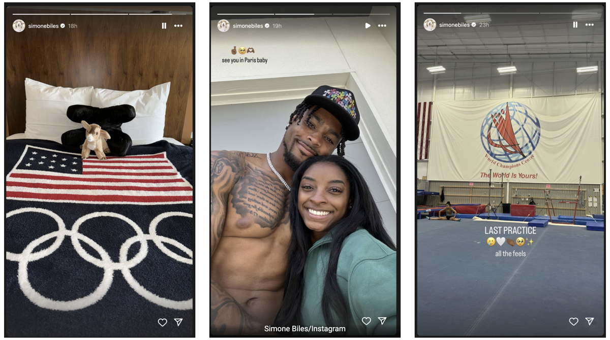 Simone Biles prepares for the Olympics.