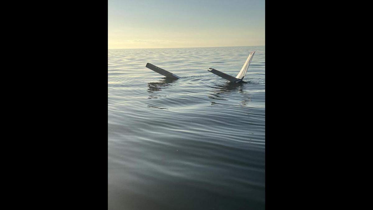 Three people were saved Wednesday after their plane crashed into the waters near the Florida Keys Wednesday, the U.S. Coast Guard said.