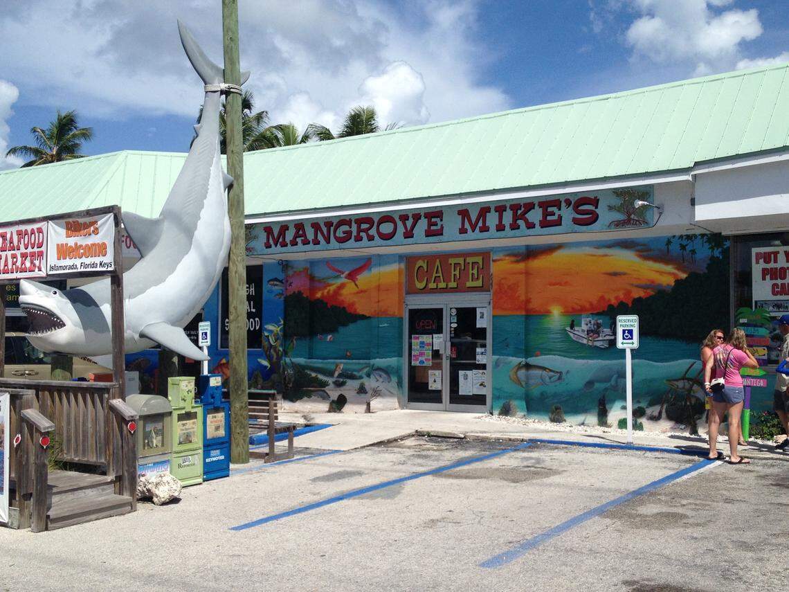 Mangrove Mike’s Cafe at mile marker 82 in Islamorada is a popular restaurant among locals and tourists.