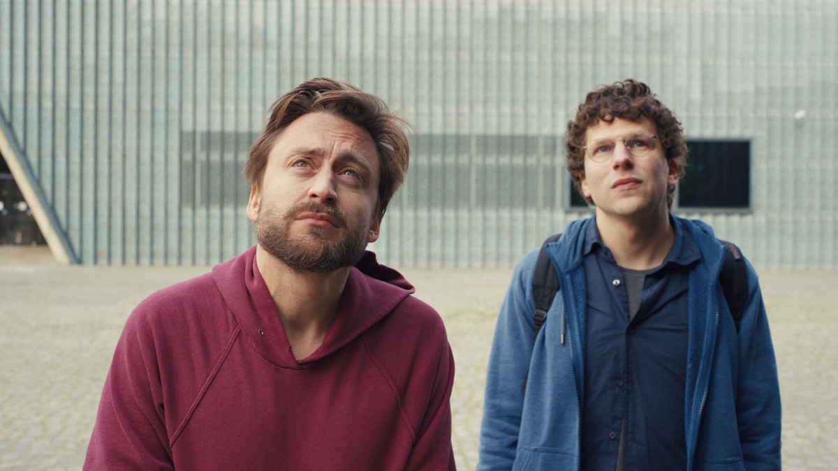 Kieran Culkin, left, co-stars in “A Real Pain,” written, directed, and starring Jesse Eisenberg, right. The film screens at 8 p.m. Sunday, Nov. 3, at Regal Cinemas South Beach on Lincoln Road, Miami Beach.
