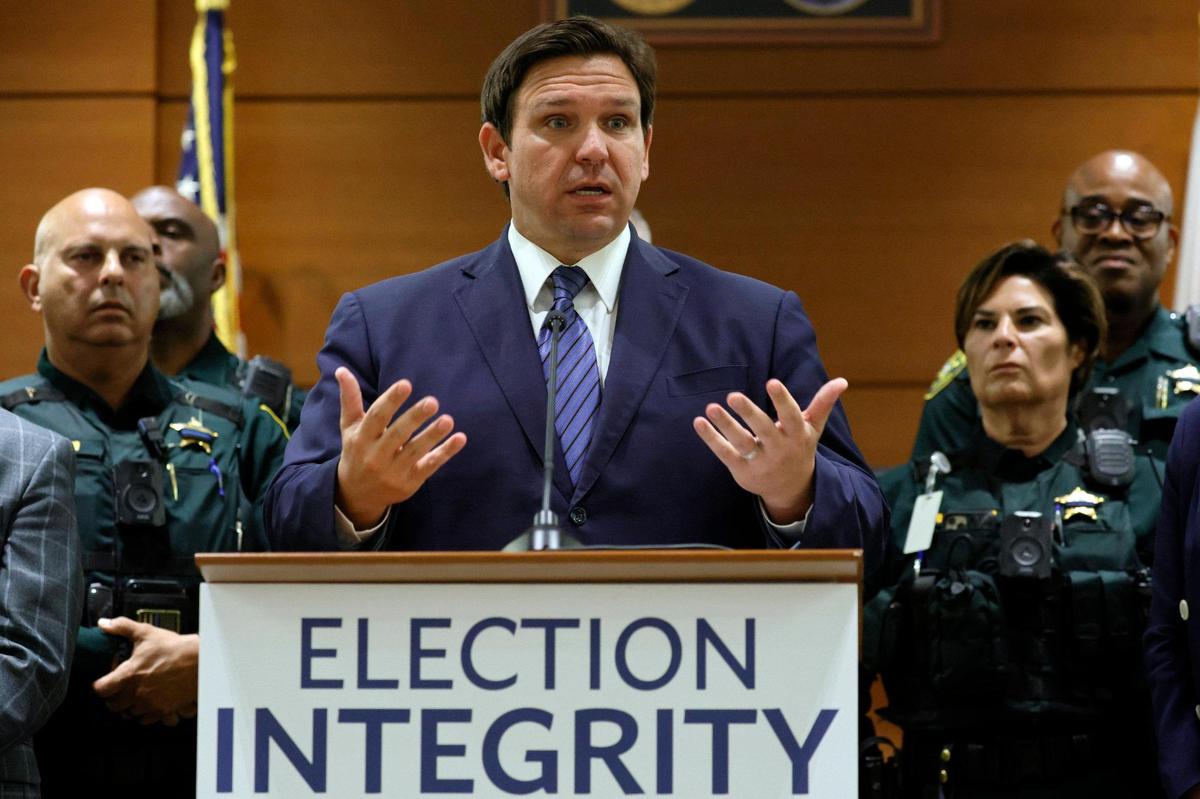 Florida Gov. Ron DeSantis said at the Broward County Courthouse: ‘If there are certain rules and regulations in place, if people don’t think that those are going to be enforced, you’re going to have more violations.’