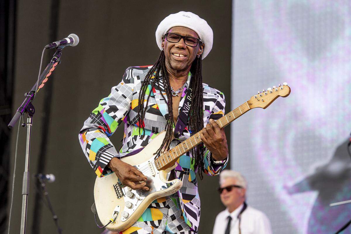 Nile Rodgers & Chic performs at the Bonnaroo Music and Arts Festival on June 9, 2018, in Manchester, Tennessee.
