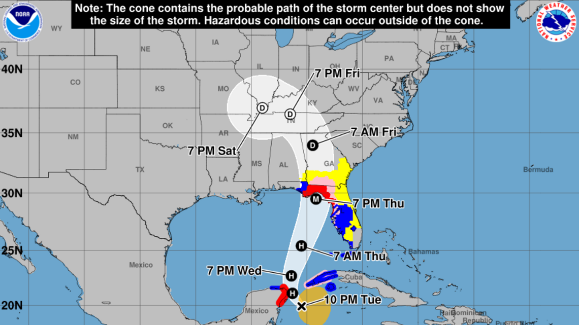 Tropical Storm Helene could hit Florida Gulf coast with 15 feet of surge as Category 3