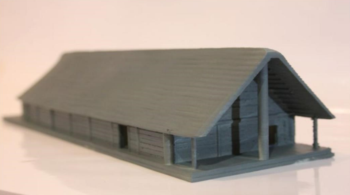 A model of what the meeting hall might have looked like.