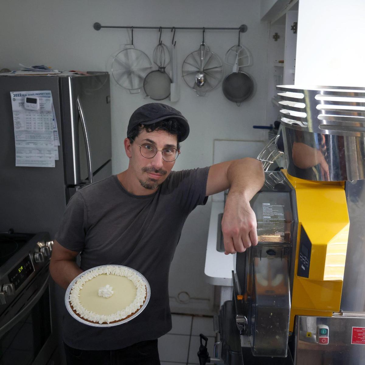 Joshua Abril makes and sells Key lime pies out of his Coconut Grove house.