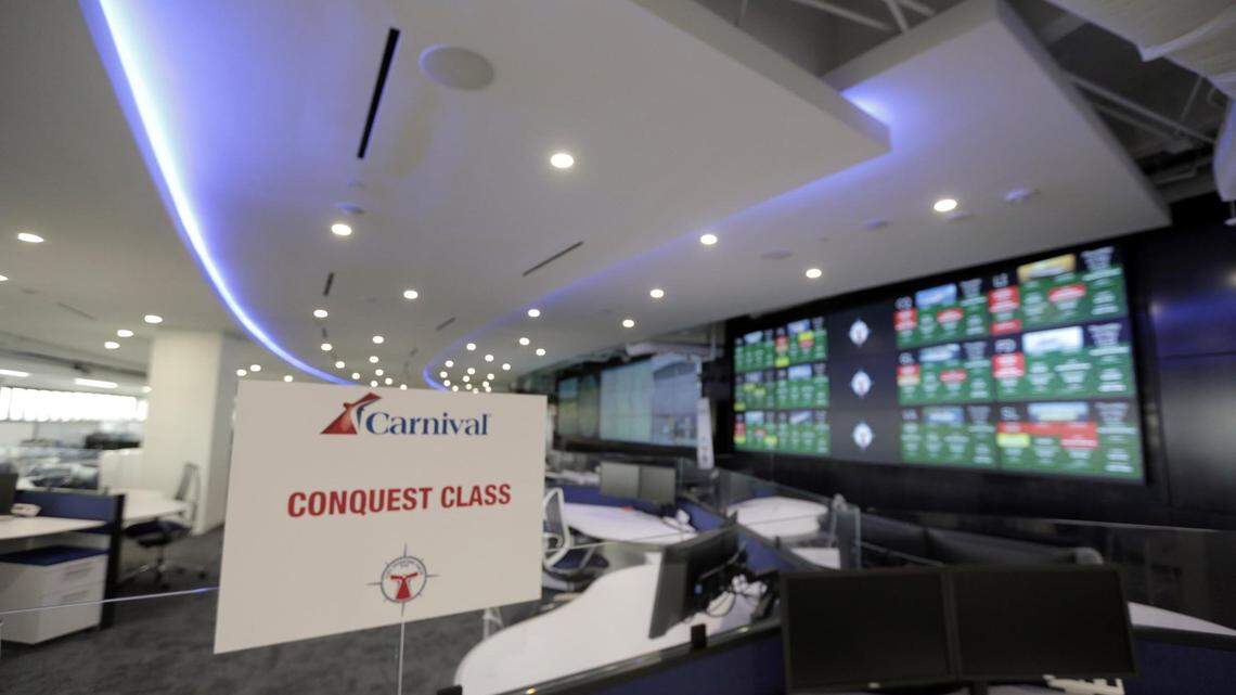 A view of the operations center at Carnival headquarters in Doral at 3655 NW 87th Ave.