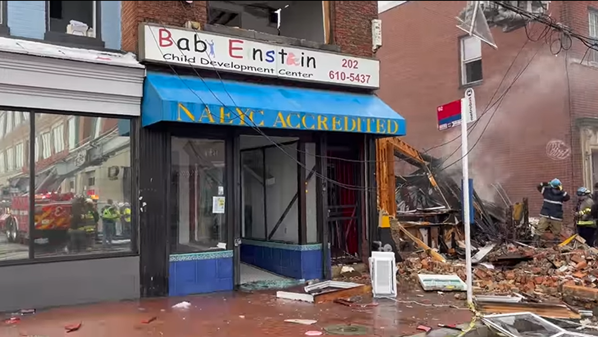A day care was next to the explosion and children were evacuated just moments before the building was leveled.