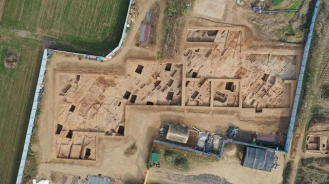 Archaeologists uncovered an ancient industrial site in Henan with 16 storehouses, some still filled with grain, and jade-making workshops.