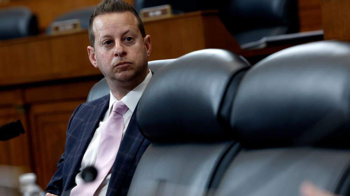 WASHINGTON, DC - MARCH 19: Rep. Jared Moskowitz (D-FL) listens during a hearing with the House Foreign Affairs Committee in the Rayburn House Office Building on March 19, 2024 in Washington, DC. The committee held the hearing to question retired U.S. Generals on the U.S. withdrawal from Afghanistan in 2021. (Photo by Anna Moneymaker/Getty Images)
