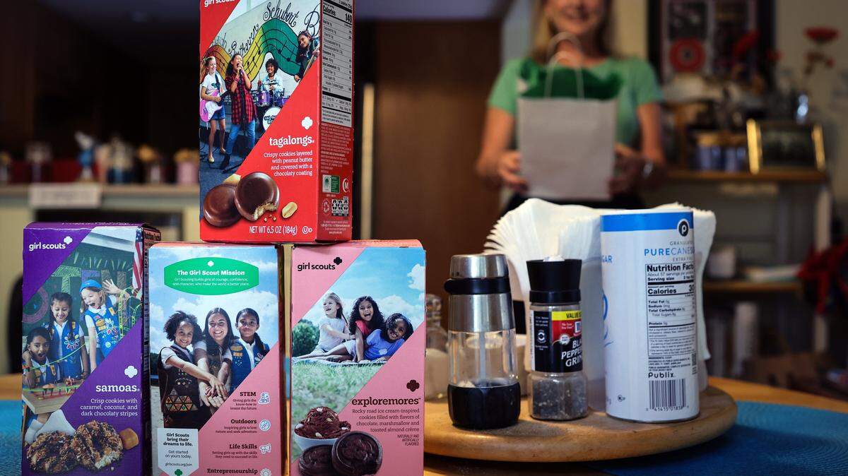 The Girl Scouts introduce Exploremores for its 2026 season, its first new cookie since 2023. A box of cookies, including the new Exploremores, the rocky road ice cream-inspired cookie, is the new offering for this coming year and taste-tested Tuesday, Aug. 9, 2025, in Miami, Florida.