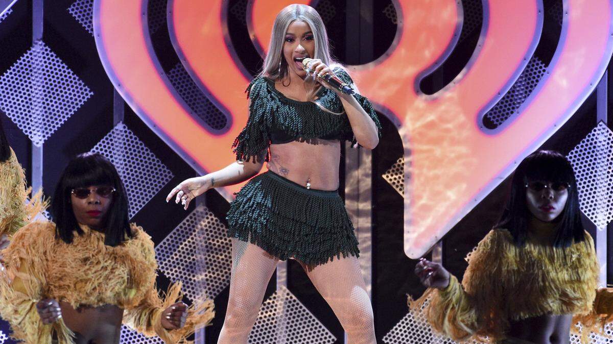 In this Dec. 7, 2018 file photo, hip-hop recording artist Cardi B performs at Z100’s iHeartRadio Jingle Ball in New York. T