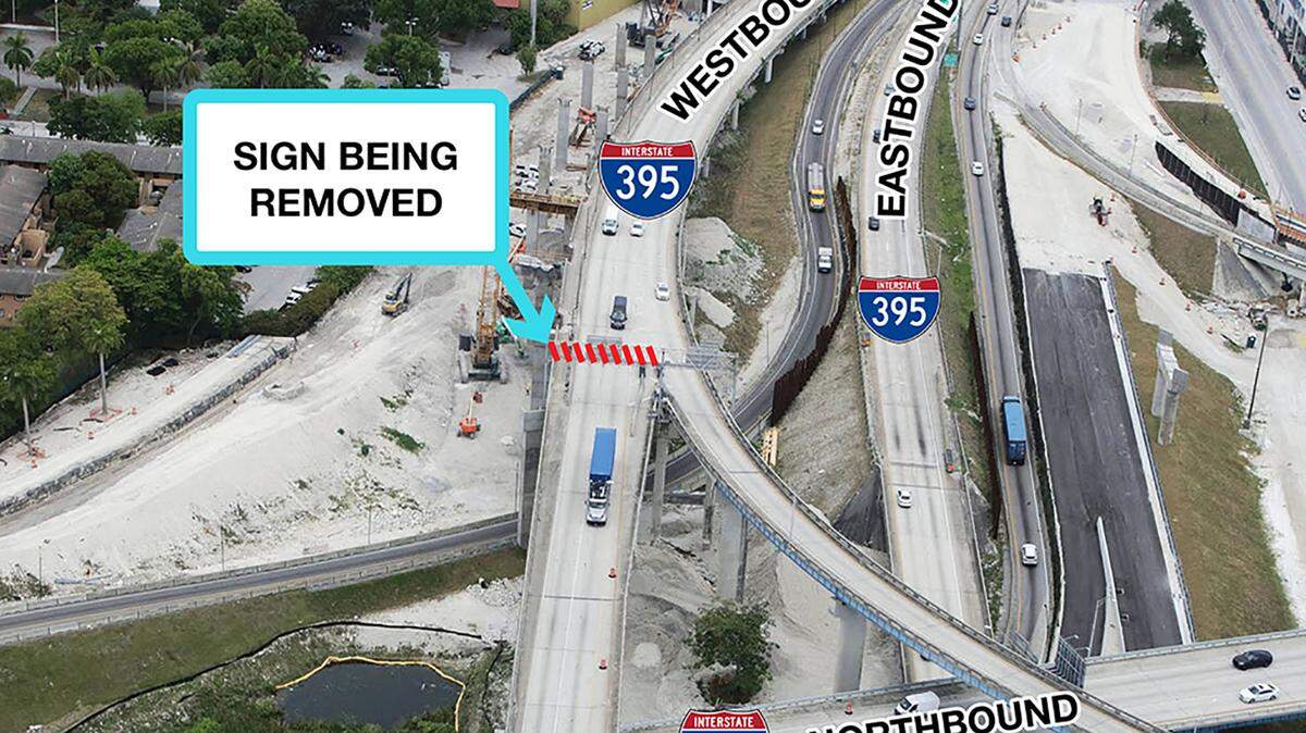 Aerial photo of where sign removal