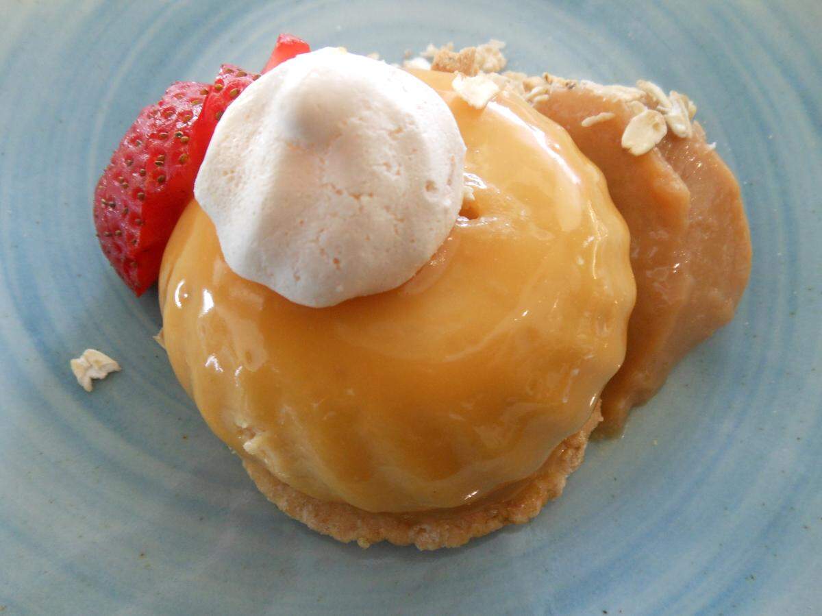 Dulce de leche mousse at Kuten Inclusive Kitchen.