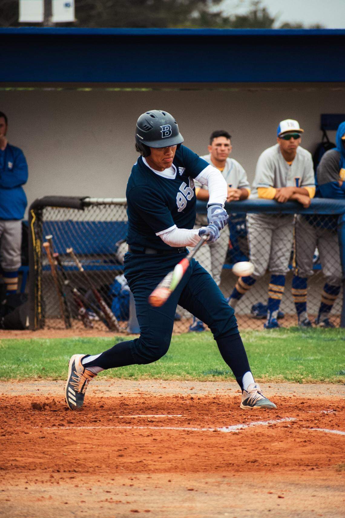 Santi Gravito takes a swing during JUCO Broward College’s likely final seaosn. The school’s Board of Trustees will vote on whether to fold its athletics program June 30.