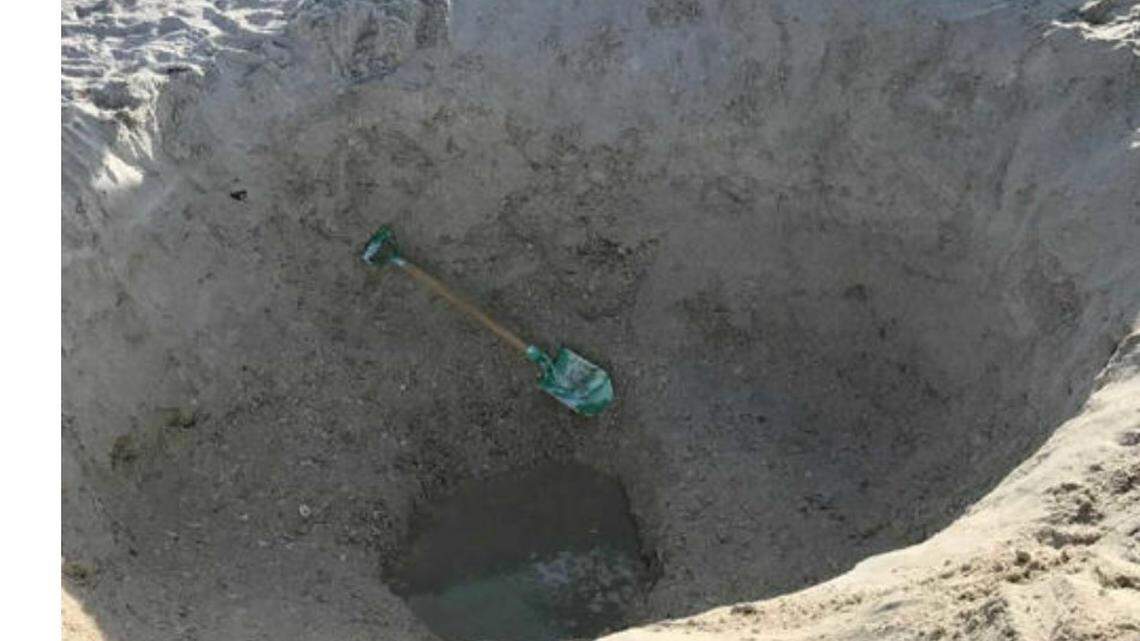 A hole that was dug in Marco Island, Florida/Marco Island PD