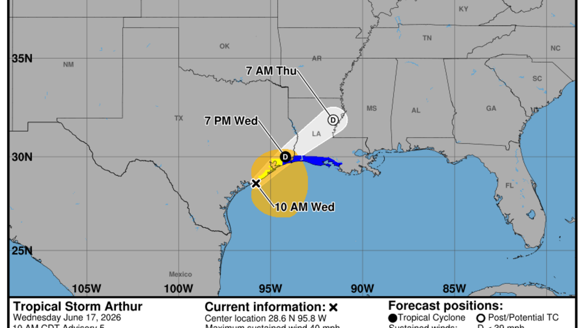 Tropical Storm Arthur forms in the Gulf, and it could drench the coast