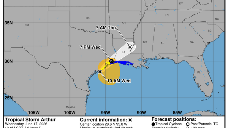 Tropical Storm Arthur forms in the Gulf, and it could drench the coast