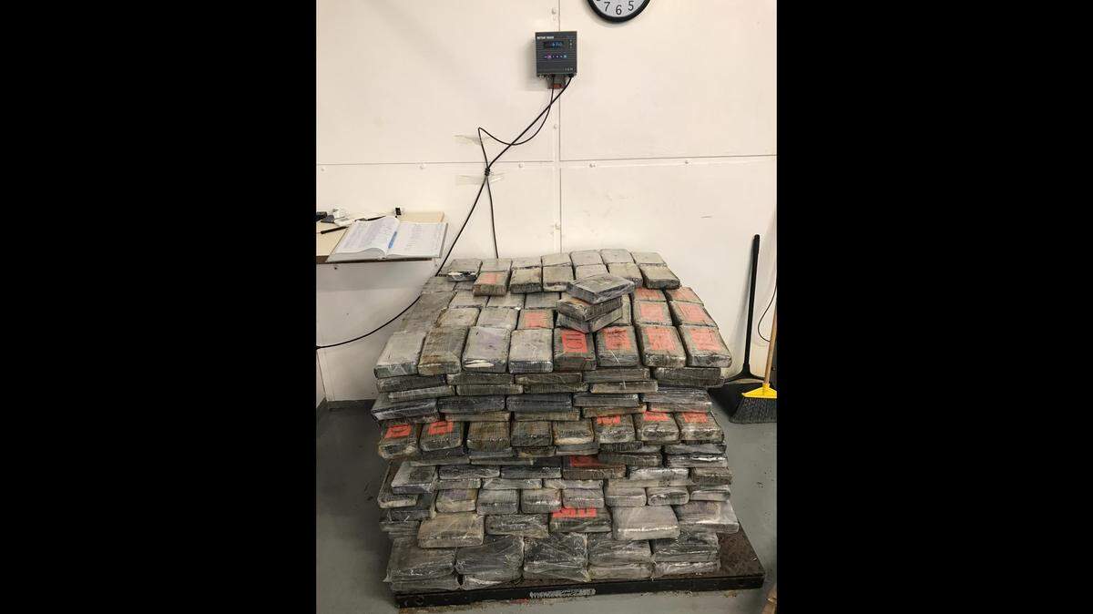 The cocaine bales law enforcement officials say were on the boat they stopped