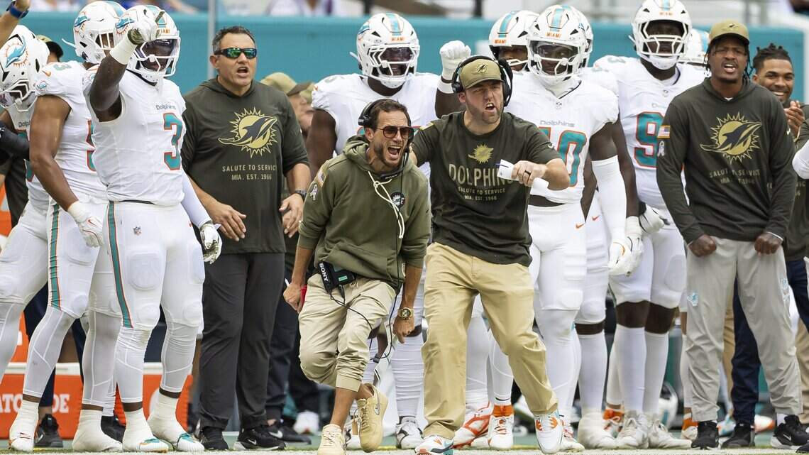 Dolphins’ McDaniel discusses a big win, the Achane/Waddle trade talks