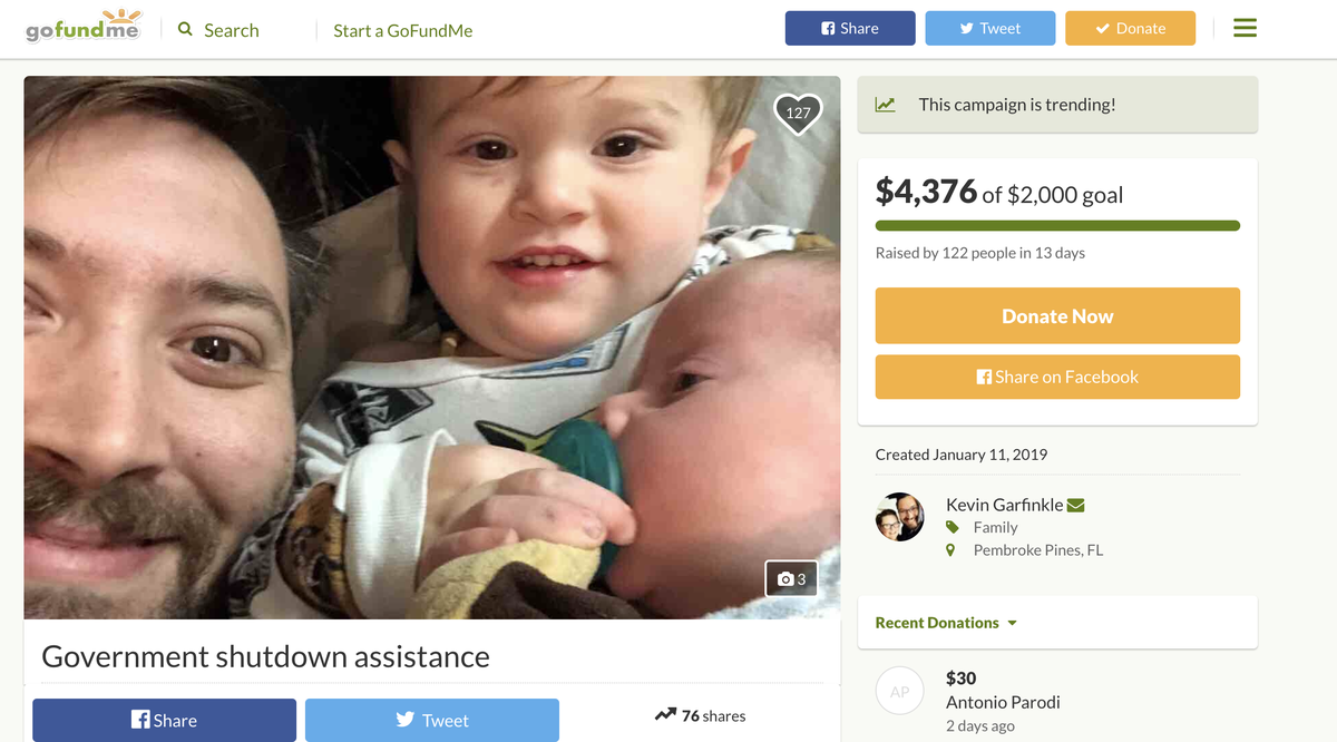 Kevin Garfinkle’s GoFundMe page.