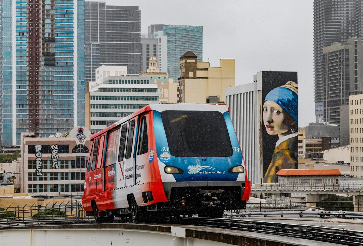 The Miami-Dade County Metromover in downtown Miami on Tuesday, June 3, 2025.