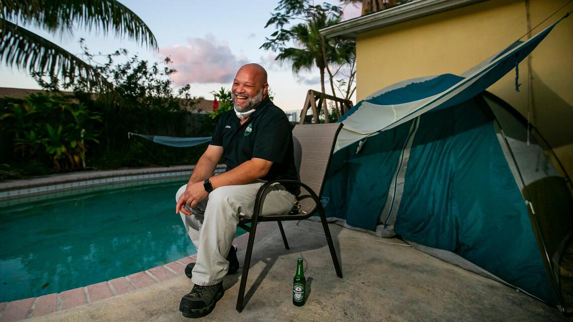 ‘Too much to lose.’ Why a Miami man moved into a backyard tent during coronavirus crisis