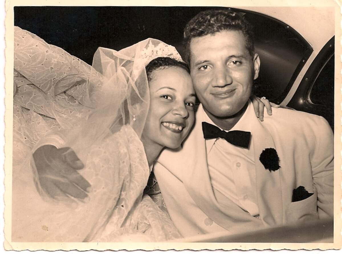 Joe and Lyliane Gaetjens on their wedding day.