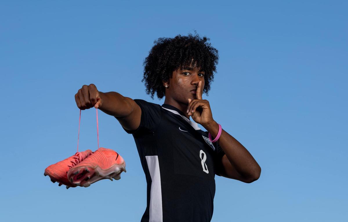 Logan Hall, Pembroke Pines Charter Schools, Soccer. All-Broward players photographed at Brian Piccolo Sports Park on Wednesday, March 12, 2025, in Cooper City, Fla.