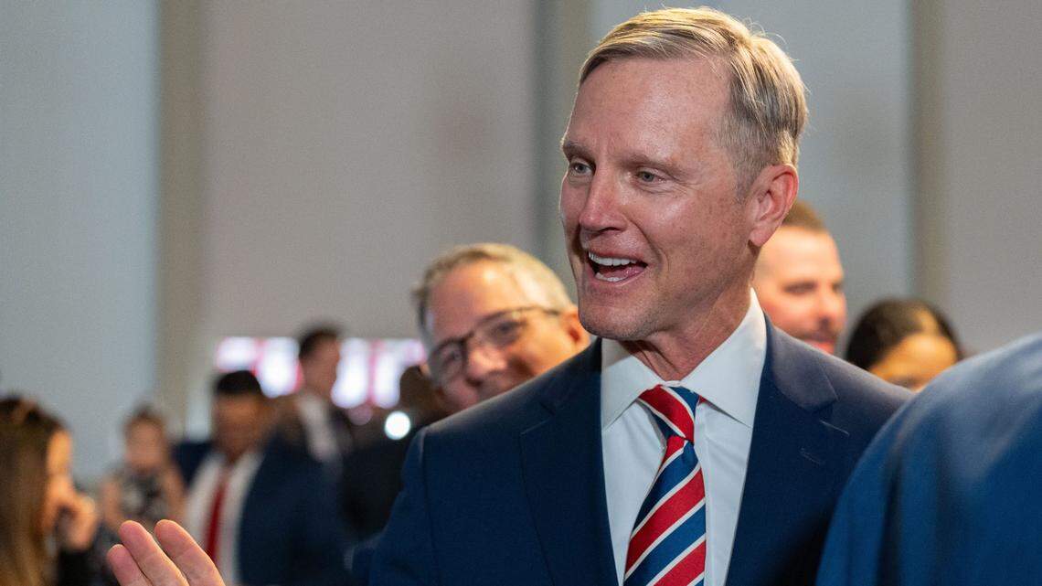 Larry Keefe attends the swearing-in ceremony for James Uthmeier, who recently became the Florida Attorney General, Monday, Feb. 17, 2025.