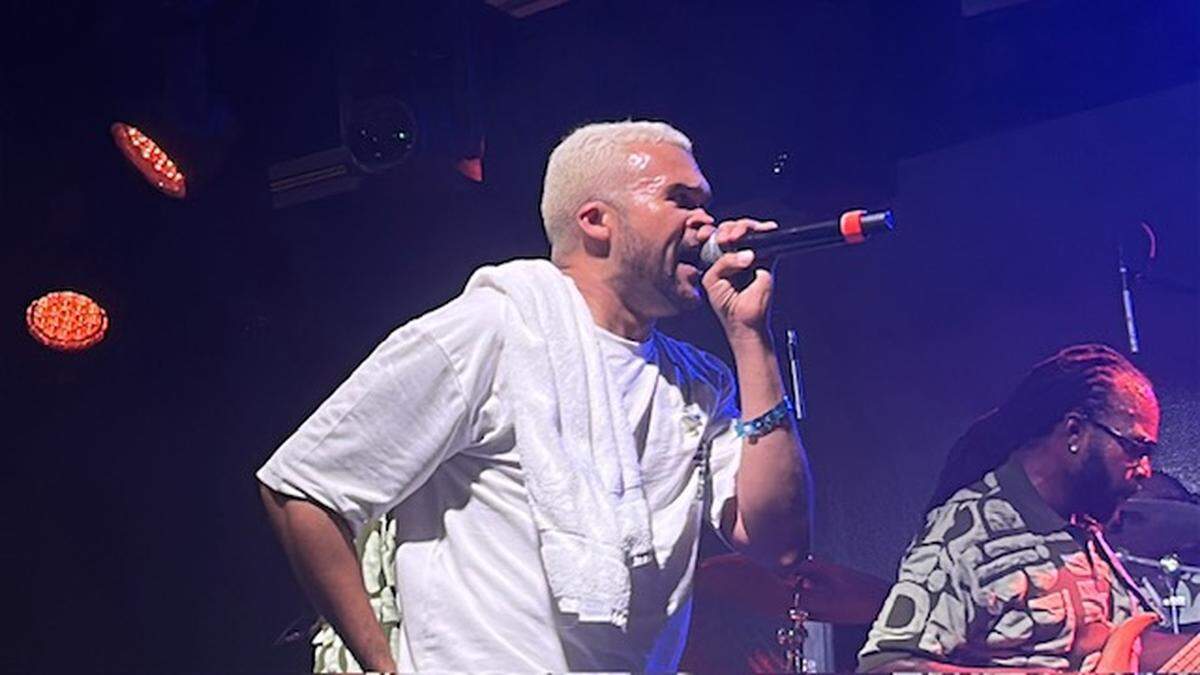 Haitian singer Richard Cave of KAI performs at Haitian Compas Festival in North Miami in 2025.