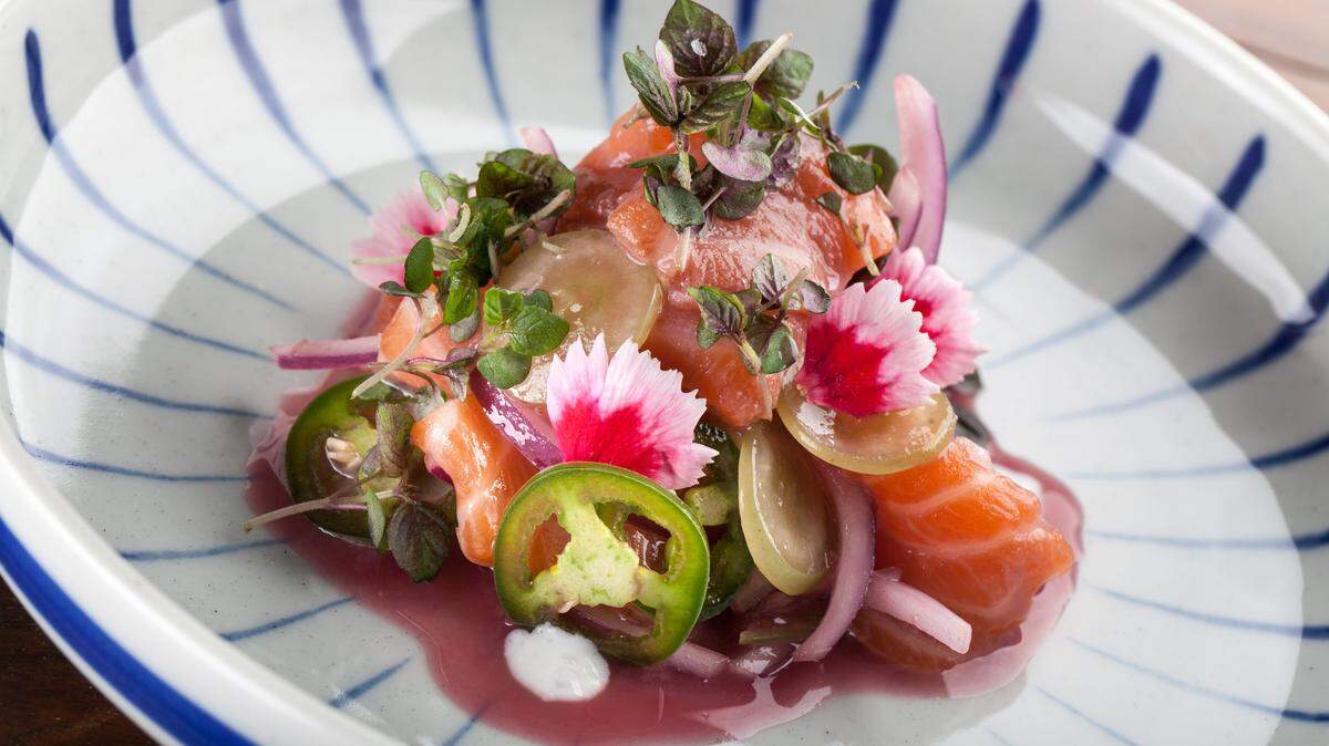 The Salmon Seviche is a work of art.