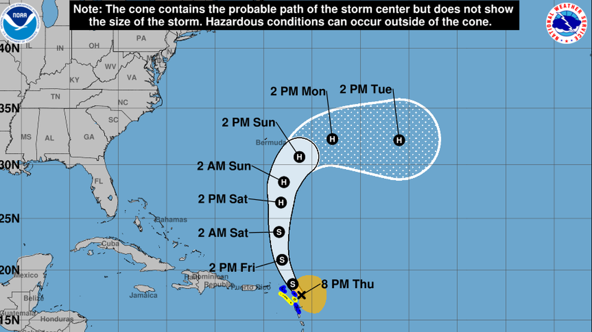 Tropical Storm Jerry is still having trouble organizing and is remains on track to not strengthen into a hurricane before it approaches the northern Leeward Islands.