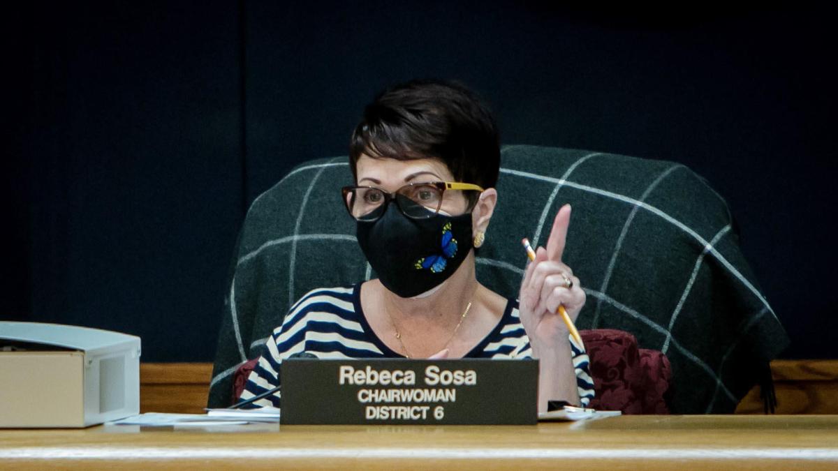 Rebeca Sosa, Acting Chairwoman of the Miami-Dade County Commission, addresses other commissioners and people in attendance during the commission meeting on Tuesday, December 1, 2020. Miami-Dade commissioners did not vote to appoint someone Tuesday to fill the District 8 seat Mayor Daniella Levine Cava vacated to run for mayor in 2020. The seat represents part of South Miami-Dade..