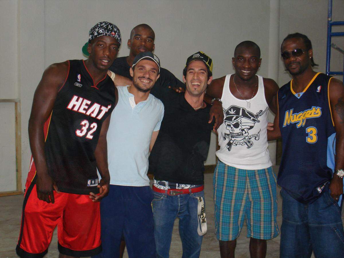 The visit that started it all. From left to right: Souley Diawara, Ibou Tall, Sylvain K, Mamadou Niang, Pascal Chimbonda with Michael Athea at Midtown Stadium in June 2007.