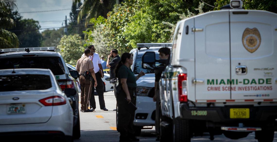 The scene of a shooting at NW 109th Street and Tenth Avenue on Thursday, Sept. 8. A 16-year-old shot at two kids waiting for the school bus after he told them to give up their cellphones, police said.