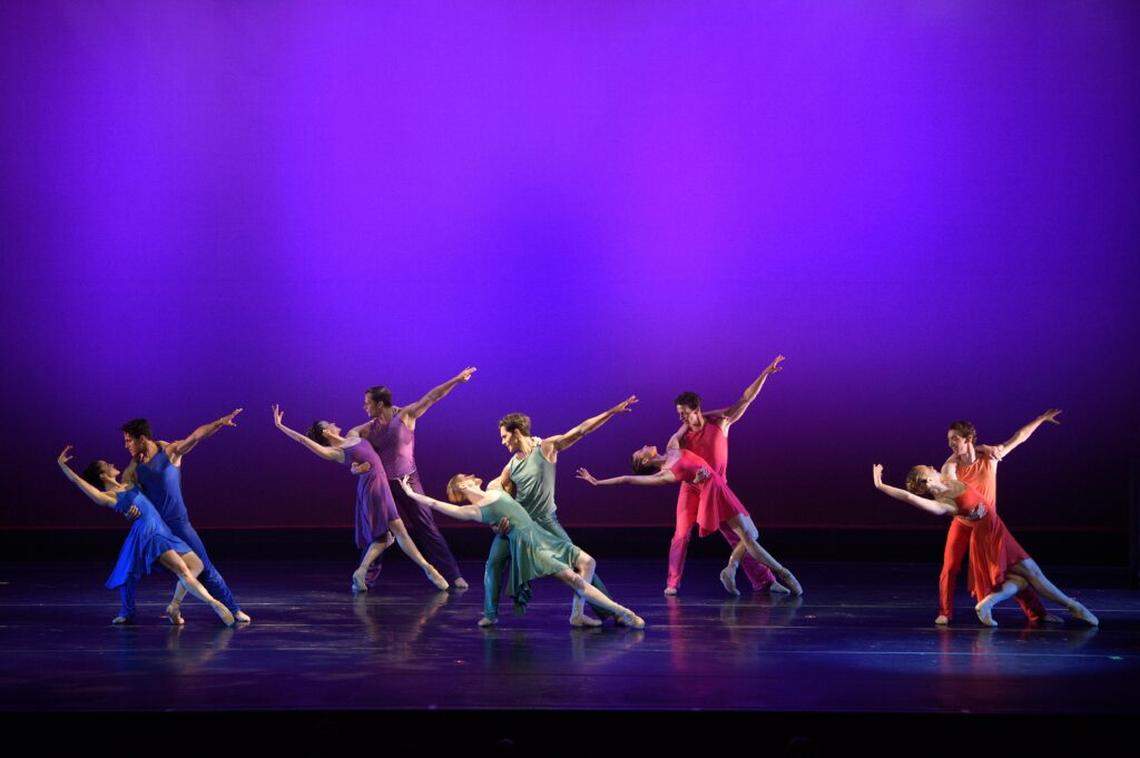 DDTM dancers strike the final pose in “Imagined Notions” by choreographer, Yanis Pikieris.