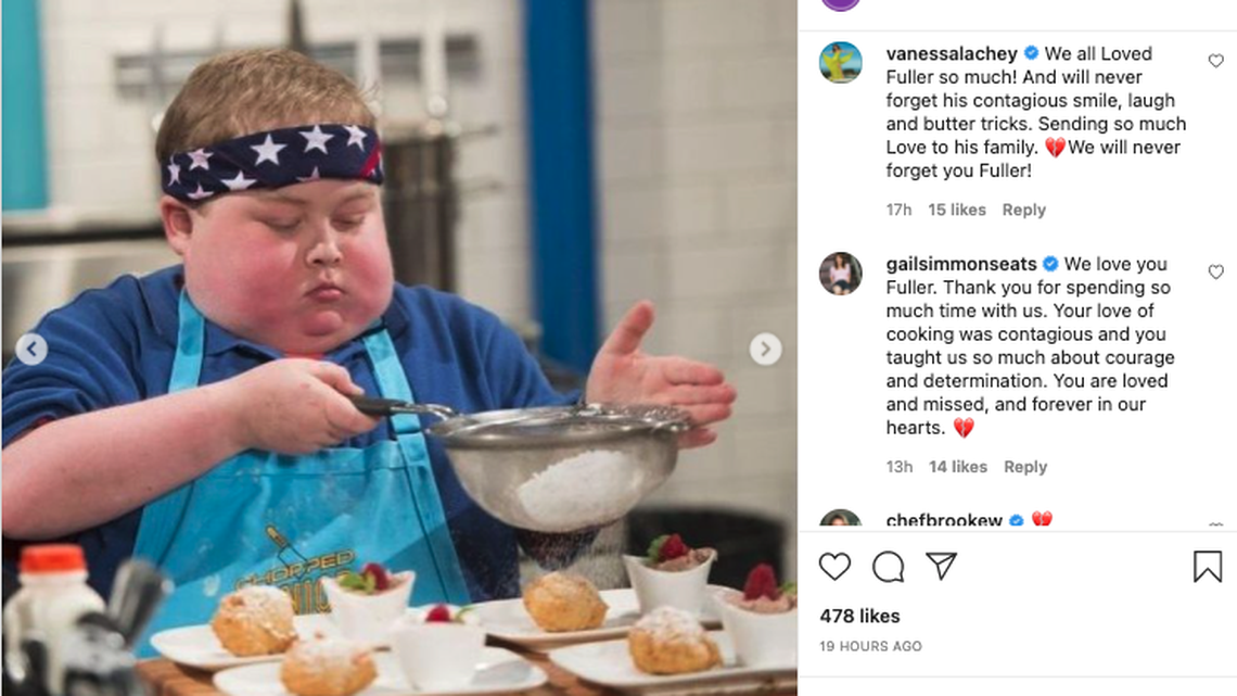 Fuller Goldsmith, a 17-year-old from Alabama who competed on “Chopped Junior” and “Top Chef Junior,” has died of cancer.