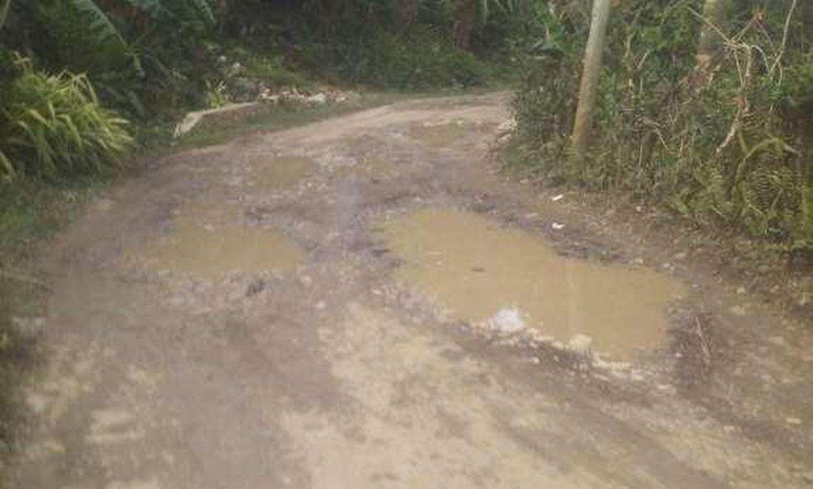 Haiti’s current President Jovenel Moise is accused of double billing the country for repair work on this road, Borgne-Petit Bourg-de-Borge, in rural northern Haiti that two firms he controlled received contracts to fix.