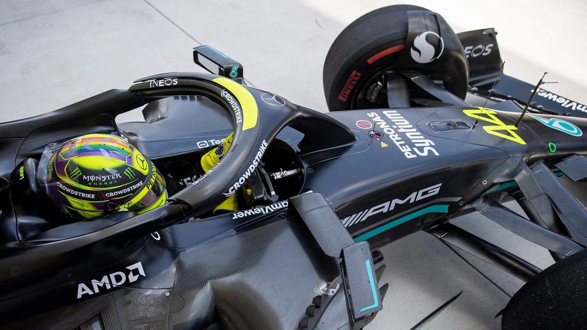 British Formula One driver Lewis Hamilton of Mercedes-AMG Petronas pit stops during the third practice session at the Formula One Miami Grand Prix at the Miami International Autodrome on Saturday, May 6, 2023, in Miami Gardens, Fla.